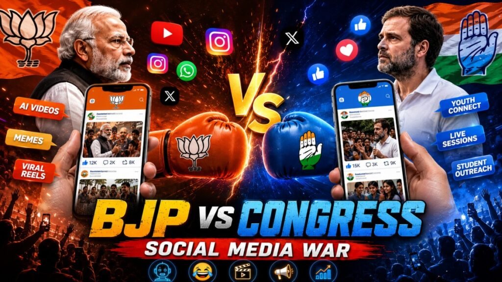 BJP vs Congress Social Media War - bjp roast congress with new ai video